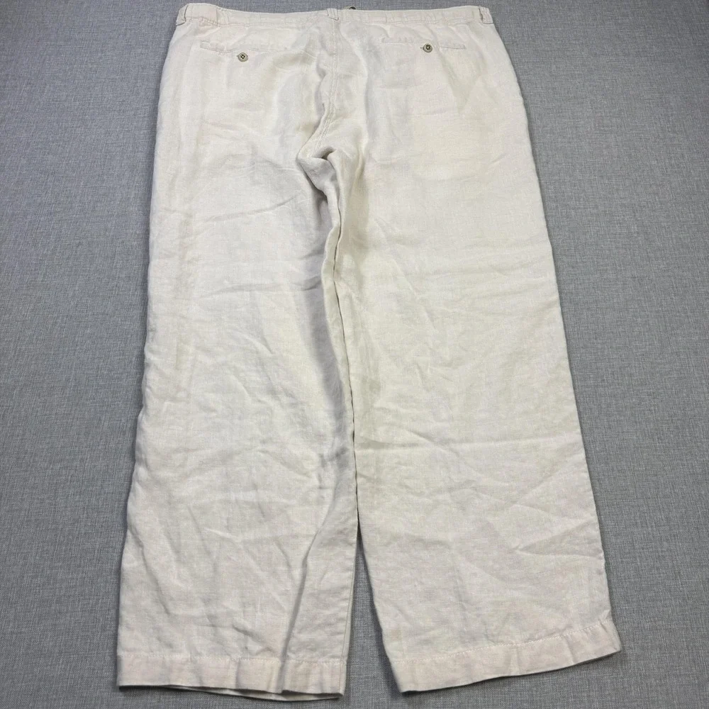 Tommy Bahama Linen Relaxed Drawstring Chino Pants Mens Large Beige Breathable